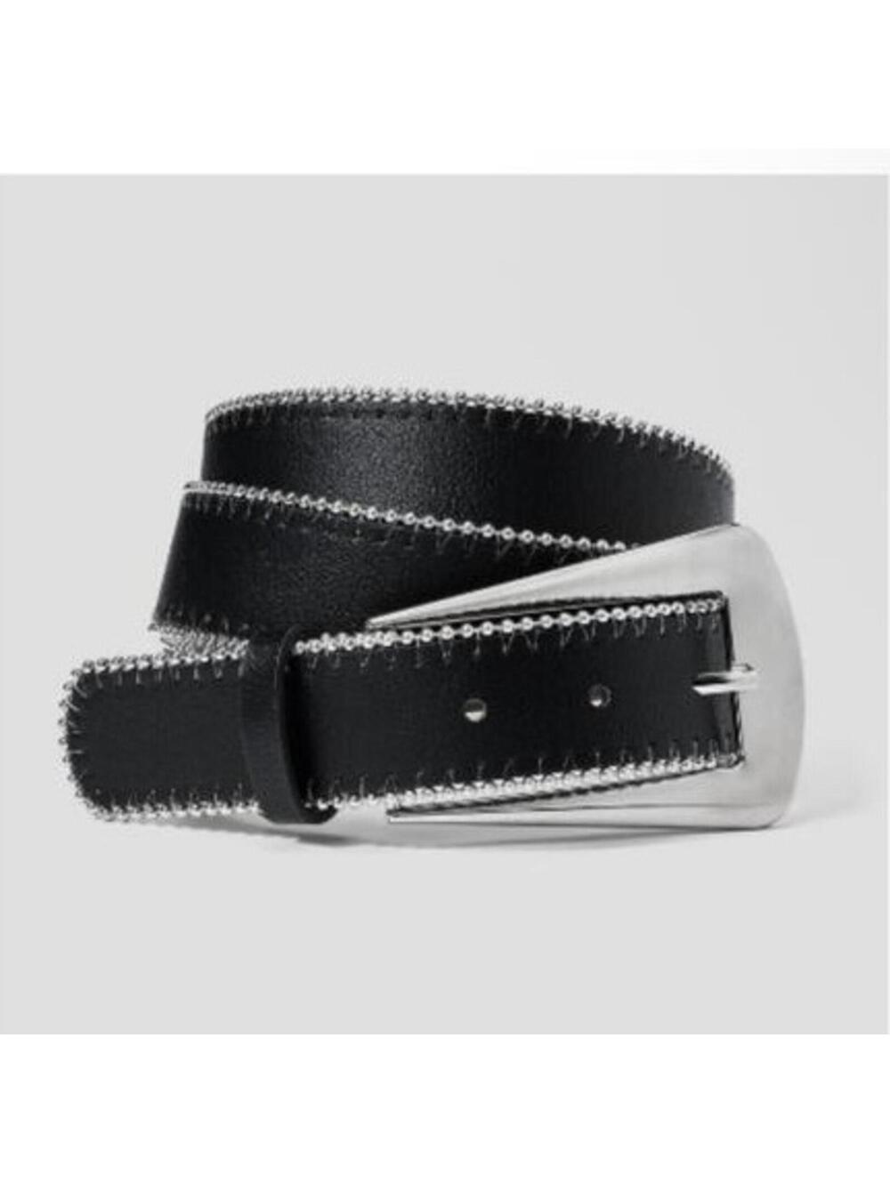 Shot Bead Edge Belt with Fashion Buckle - Wild Fable™ Black X LARGE